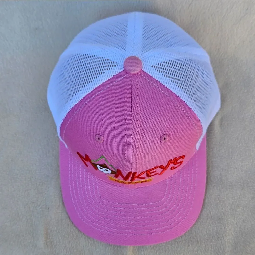 Monkey's Aspen Pink and White Adult Trucker Hat